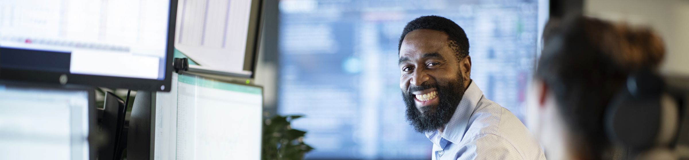 Employees working with trading